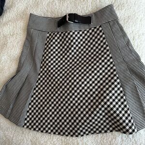 Zara Pleated Checked Mini Skirt